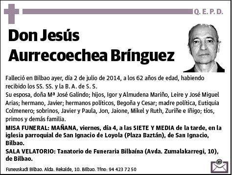 AURRECOECHEA BRINGUEZ,JESUS