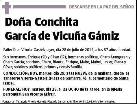 GARCIA DE VICUÑA GAMIZ,CONCHITA