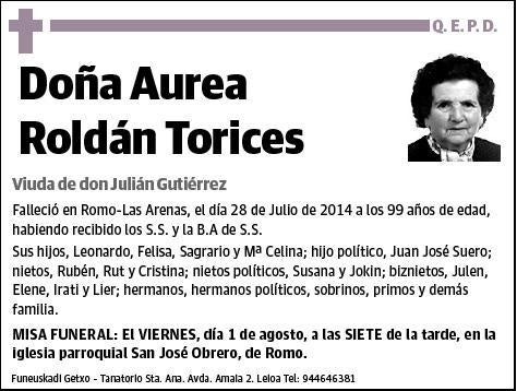 ROLDAN TORICES,AUREA