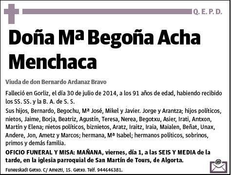 ACHA MENCHACA,Mª BEGOÑA