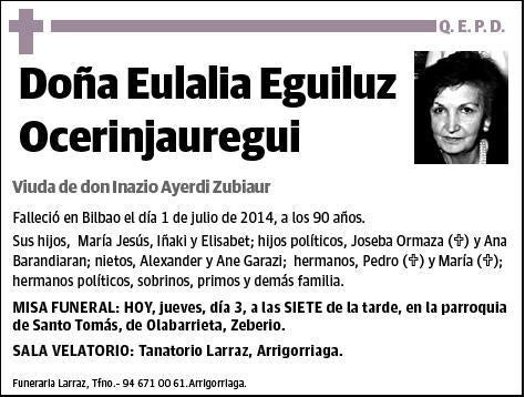 EGUILUZ OCERINJAUREGUI,EULALIA