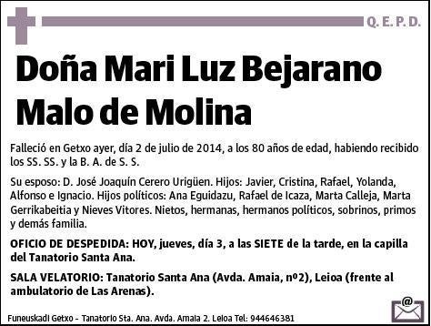 BEJARANO MALO DE MOLINA,MARI LUZ