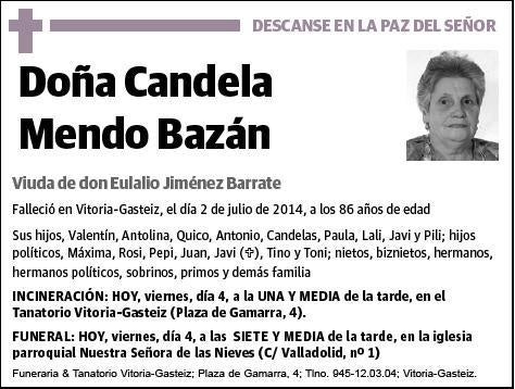 MENDO BAZAN,CANDELA