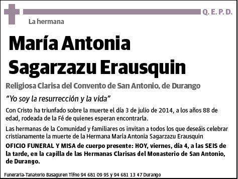 SAGARZAZU ERAUSQUIN,MARIA ANTONIA