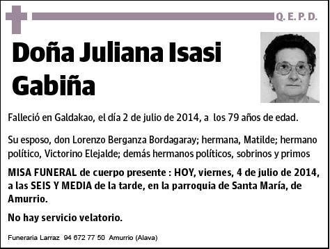 ISASI GABIÑA,JULIANA