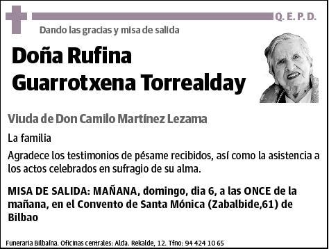 GUARROTXENA TORREALDAY,RUFINA