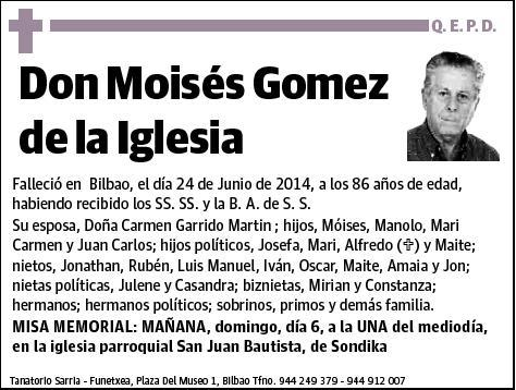 GOMEZ DE LA IGLESIA,MOISES