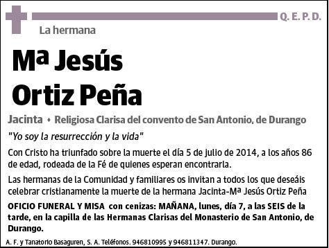 ORTIZ PEÑA,Mª JESUS