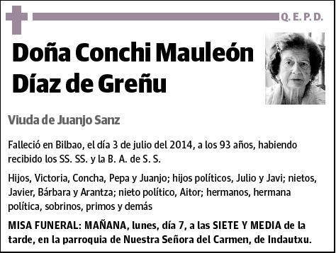 MAULEON DIAZ DE GUEREÑU,CONCHI