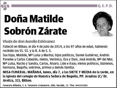 SOBRON ZARATE,MATILDE