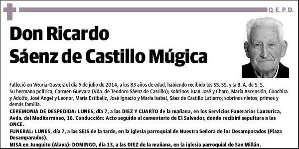 SAENZ DE CASTILLO MUGICA,RICARDO