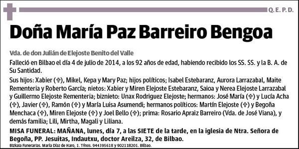 BARREIRO BENGOA,MARIA PAZ