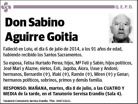 AGUIRRE GOITIA,SABINO