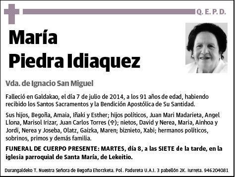 PIEDRA IDIAQUEZ,MARIA