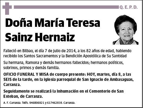 SAINZ HERNAIZ,MARIA TERESA