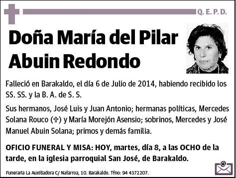 ABUIN REDONDO,MARIA DEL PILAR