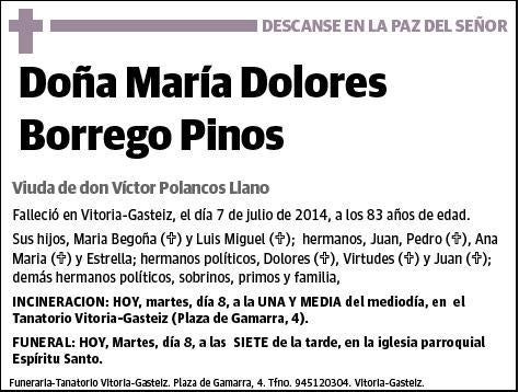 BORREGO PINOS,MARIA DOLORES