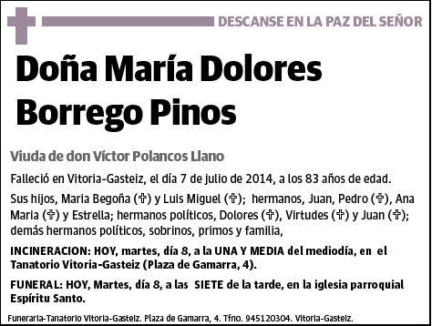 BORREGO PINOS,MARIA DOLORES