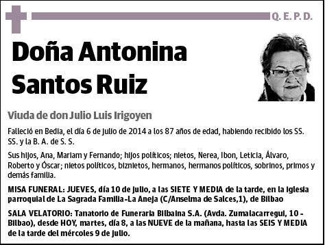 SANTOS RUIZ,ANTONINA