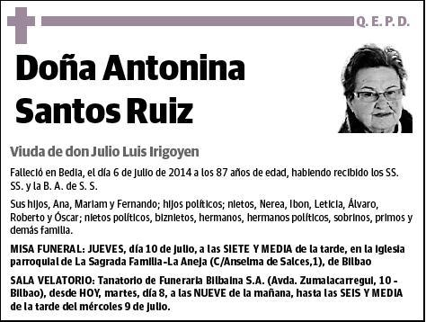 SANTOS RUIZ,ANTONINA