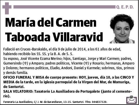 TABOADA VILLARAVID,MARIA DEL CARMEN