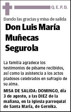 MUÑECAS SEGUROLA,LUIS MARIA