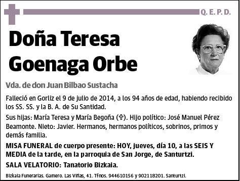 GOENAGA ORBE,TERESA