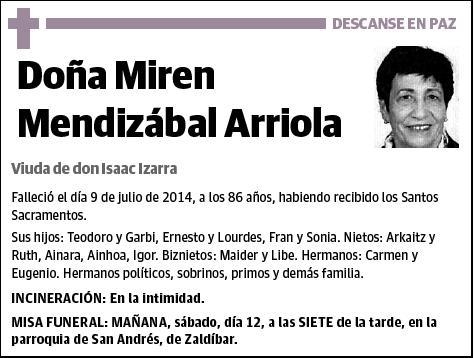 MENDIZABAL ARRIOLA,MIREN