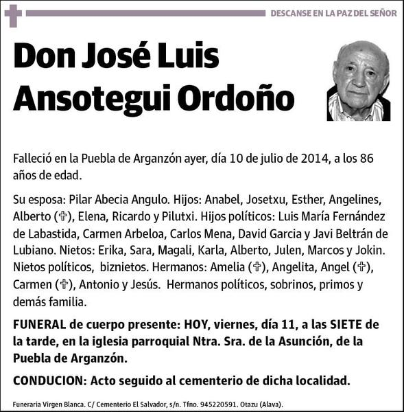 ANSOTEGUI ORDOÑO,JOSE LUIS