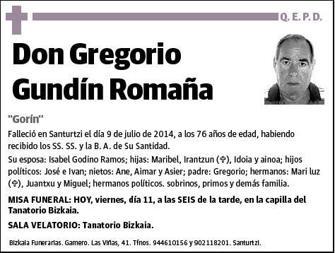 GUNDIN ROMAÑA,GREGORIO