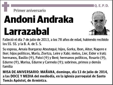 ANDRAKA LARRAZABAL,ANDONI