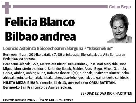 BLANCO BILBAO,FELICIA