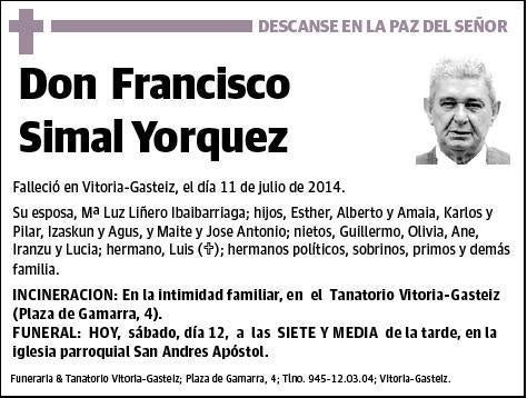 SIMAL YORQUEZ,FRANCISCO