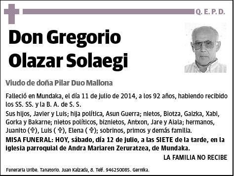 OLAZAR SOLAEGI,GREGORIO