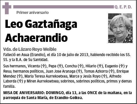 GAZTAÑAGA ACHAERANDIO,LEO