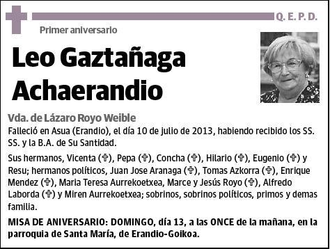 GAZTAÑAGA ACHAERANDIO,LEO