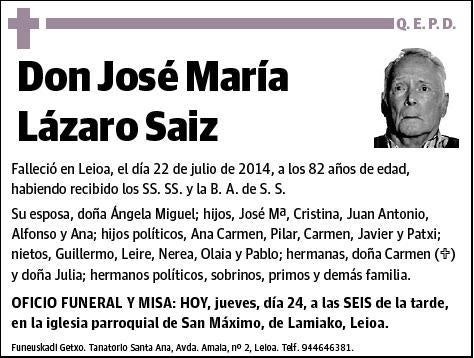 LAZARO SAIZ,JOSE MARIA