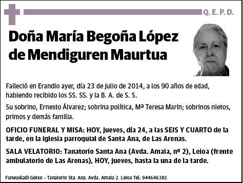 LOPEZ DE MENDIGUREN MAURTUA,MARIA BEGOÑA