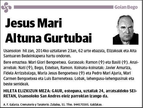 ALTUNA GURTUBAI,JESUS MARI