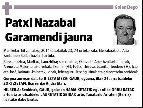 NAZABAL GARAMENDI,PATXI