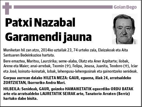 NAZABAL GARAMENDI,PATXI