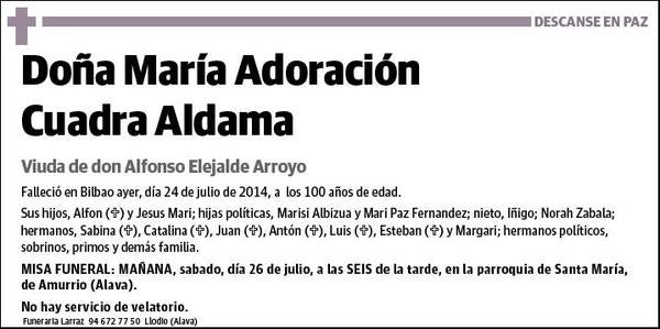 CUADRA ALDAMA,MARIA ADORACION