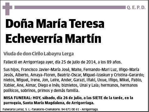 ECHEVERRIA MARTIN,MARIA TERESA