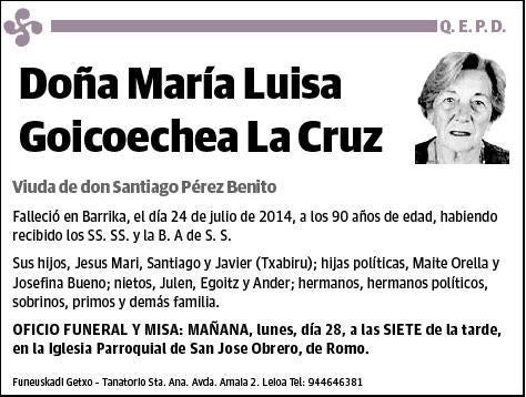 GOICOECHEA LA CRUZ,MARIA LUISA