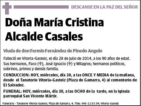 ALCALDE CASALES,MARIA CRISTINA