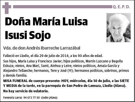 ISUSI SOJO,MARIA LUISA