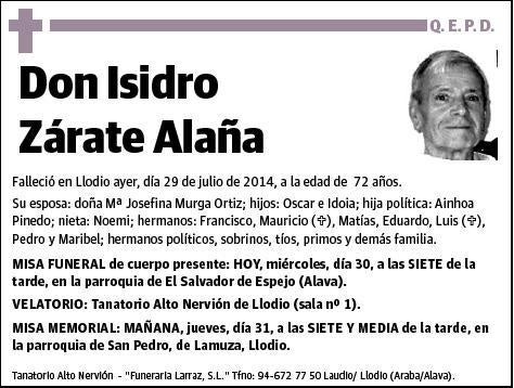 ZARATE ALAÑA,ISIDRO