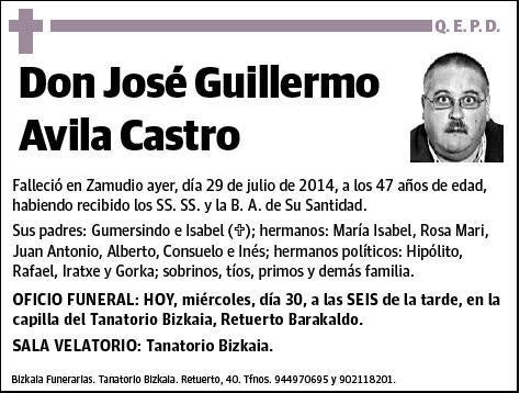 AVILA CASTRO,JOSE GUILLERMO