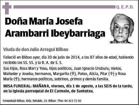 ARAMBARRI IBEYBARRIAGA,MARIA JOSEFA