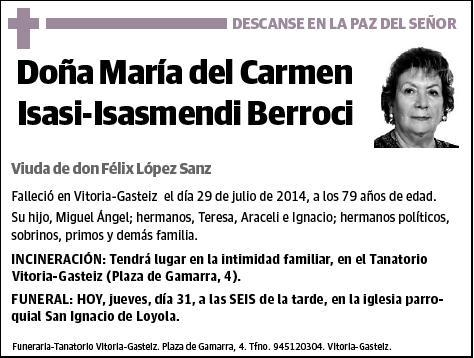 ISASI-ISASMENDI BERROCI,MARIA DEL CARMEN